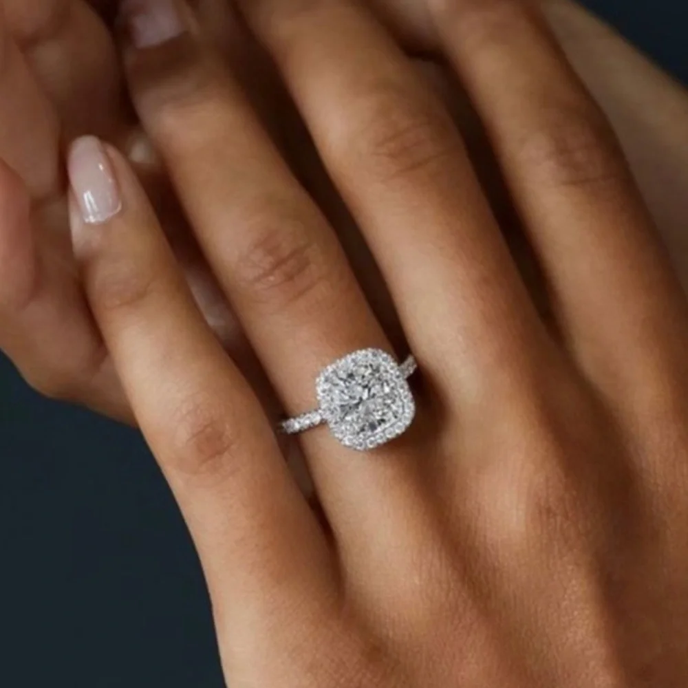 New Mojssanite Diamond 14k White Gold 1 CT Round Cut Ring